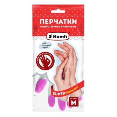 PVC household gloves M Komfi PVHCLR2 121 877